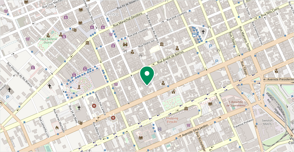Mapa de localização — R. Lourenço Pinto, 196 - Conj. 301, 3º andar - Centro, Curitiba - PR, 80010-160